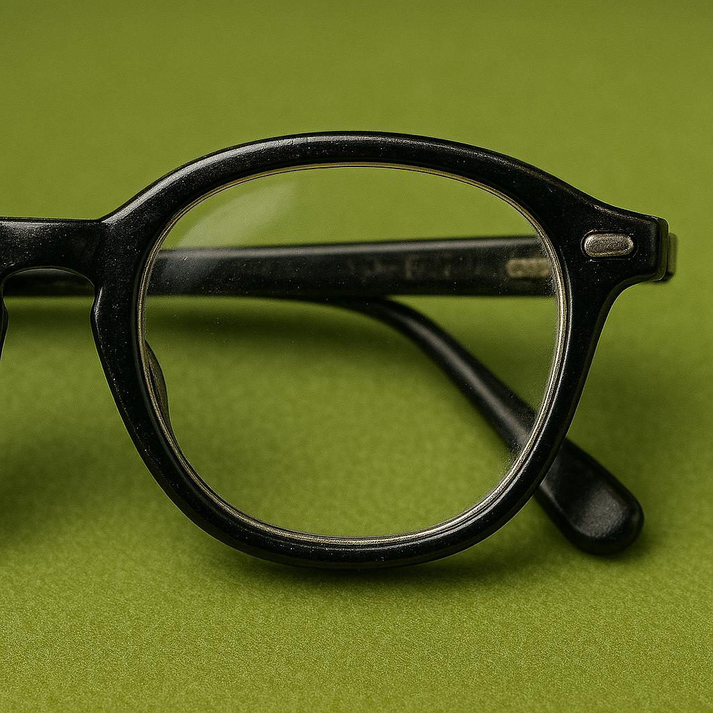 närbild på ett par glasögon